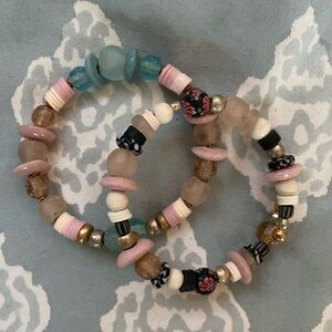 2 piece adjustable handmade bracelets, boho one size.